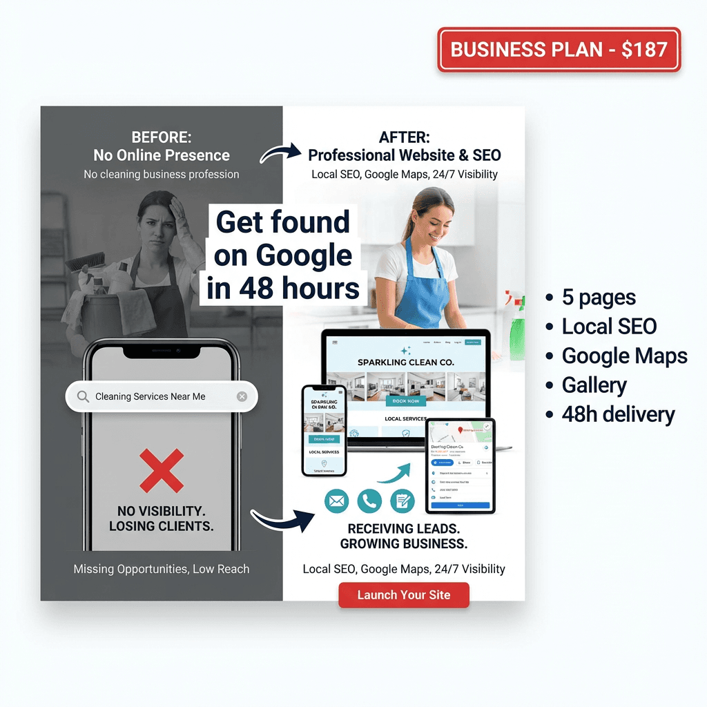 A7X cleaning business website example