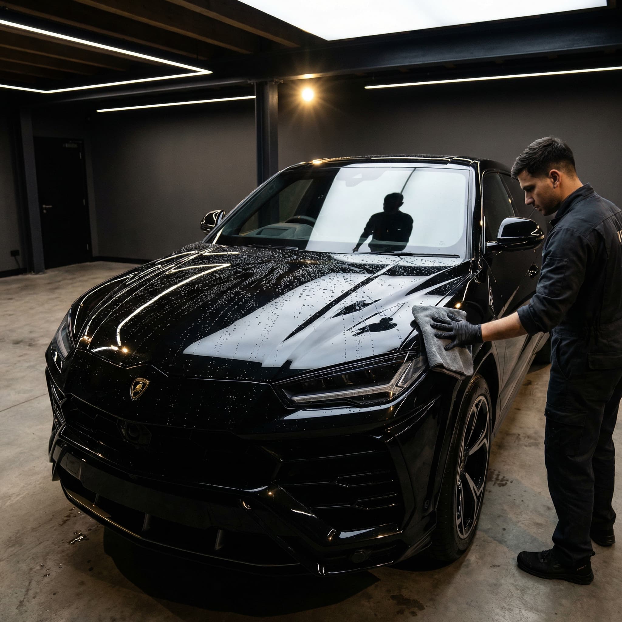 Orlando auto detailer working on a premium vehicle