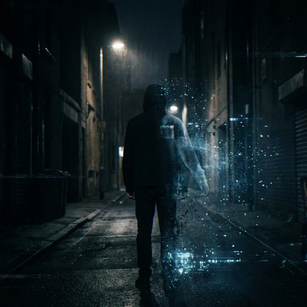 Person fading into invisibility online